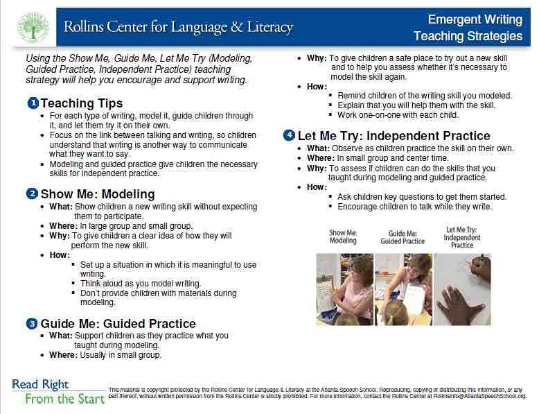 Small Group Emergent Writing | Resource Library | Cox Campus